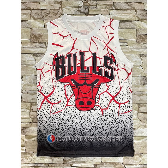 Maillot Chicago Bulls Michael Jordan NO 23 Mitchell & Ness Blanc Rouge